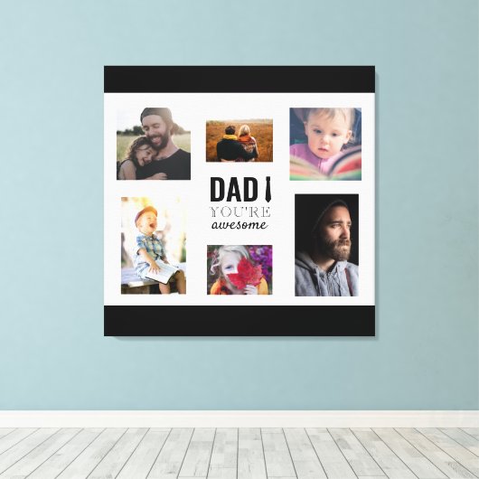 pap je bent geweldige foto Vaderdag Custom Canvas Afdruk (Insitu (Houten vloer))