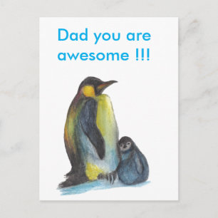 Pap, je bent geweldige pinguïns Briefkaart