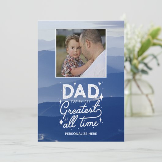 Pap Je bent het grootste platte Wenskaart Kaart (Staand voorkant)