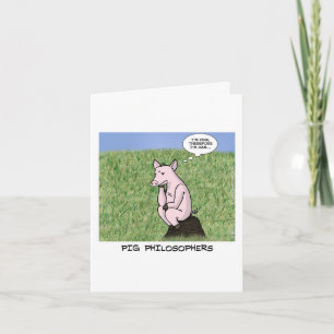 Pap Joke Vaderdag Card - Pig Thinker Kaart