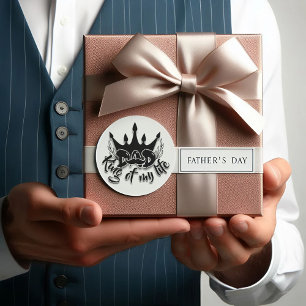 Pap King van mijn leven Vaderdag Ronde Sticker