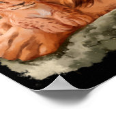 Pap leeuw en een leeuwenkub poster (Hoek)