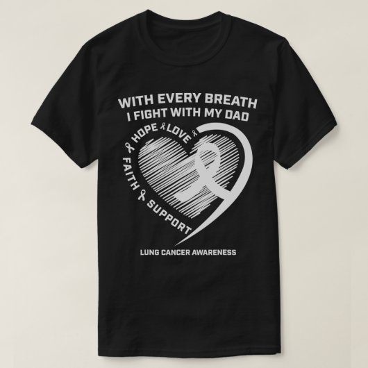 Pap Lung Cancer Awareness geeft White Ribbon Lung T-shirt (Design voorkant)