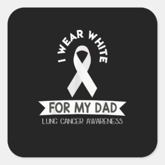 Pap Lung Cancer Shirt White Ribbon Awareness Month Vierkante Sticker