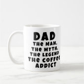 Pap Man Myth Legend Koffieverslaafde Grappige Vade Koffiemok (Links)