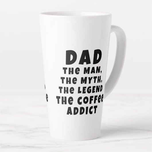Pap Man Myth Legend Koffieverslaafde Grappige Vade Latte Mok (Rechterhoek)