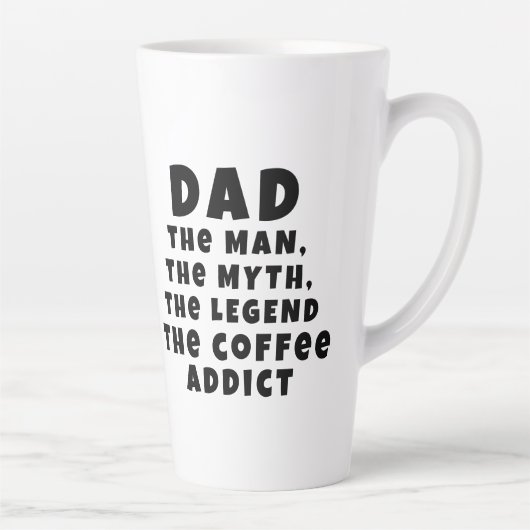 Pap Man Myth Legend Koffieverslaafde Grappige Vade Latte Mok (Rechts)