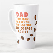 Pap Man Myth Legend Koffieverslaafde Grappige Vade Latte Mok (Linkerhoek)