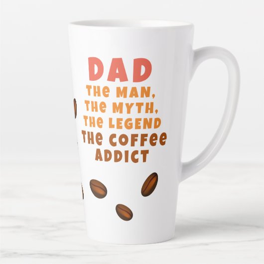 Pap Man Myth Legend Koffieverslaafde Grappige Vade Latte Mok (Rechts)