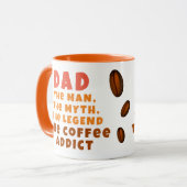 Pap Man Myth Legend Koffieverslaafde Grappige Vade Mok (Voorkant links)