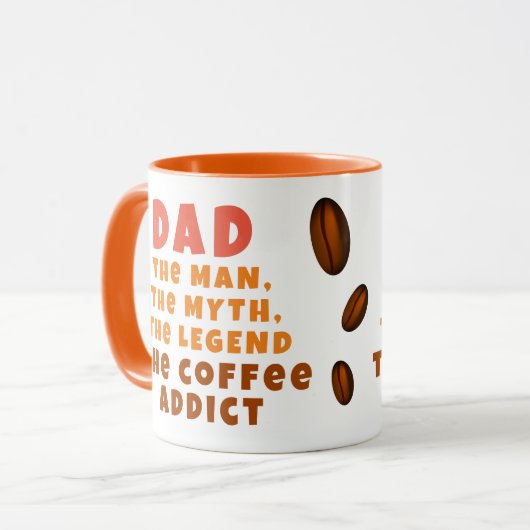 Pap Man Myth Legend Koffieverslaafde Grappige Vade Mok (Voorkant links)