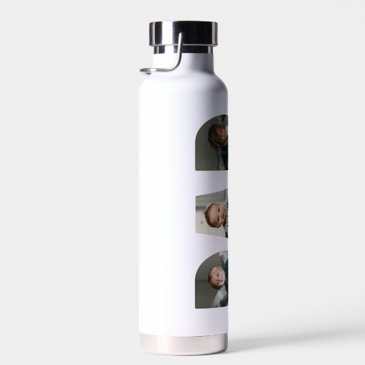 Pap met aangepaste 3 kinder foto en naam waterfles (Rechts)