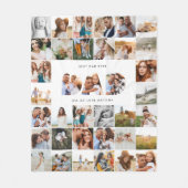 Pap moderne multi-fotovaders dag zwart wit fleece deken (Voorkant)