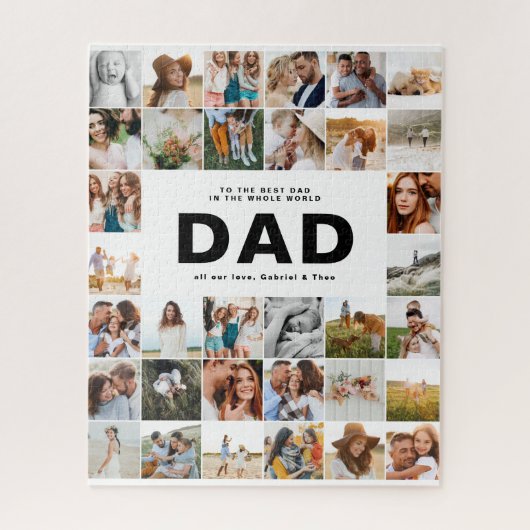 Pap moderne multi-fotovaders dag zwart wit legpuzzel (Verticaal)