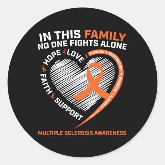 Pap MS Multiple Sclerose Mama MS Awareness Ronde Sticker (Voorkant)