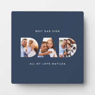 Pap multi-foto typografie blauw-modern fotoplaat