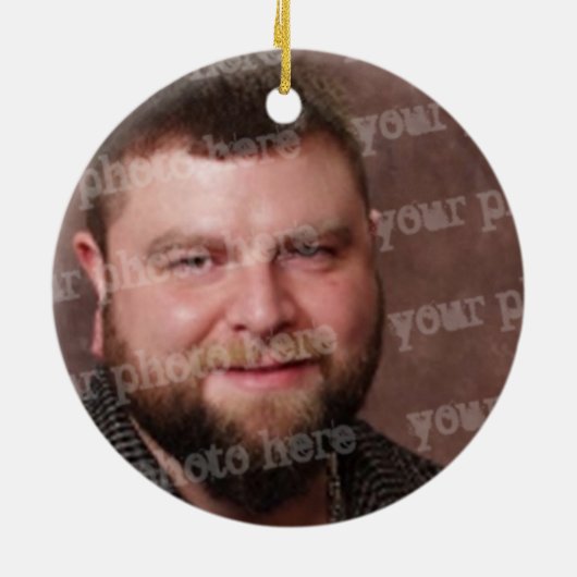 Pap Mustache kerstversiering Keramisch Ornament (Achterkant)