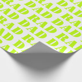 Pap neon groen wit modern typografische patroon cadeaupapier (Hoek)