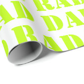 Pap neon groen wit modern typografische patroon cadeaupapier (Rol Hoek)