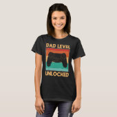 Pap Niveau Ontgrendelde pap Gamer Vaderdag T-shirt (Voorkant volledig)