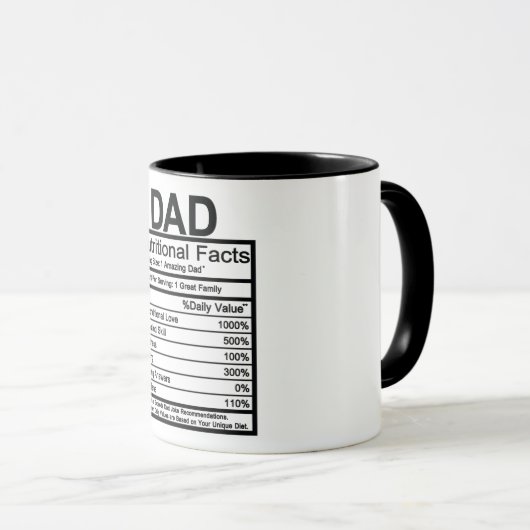 Pap Nutritional Facts Mok (Voorkant rechts)