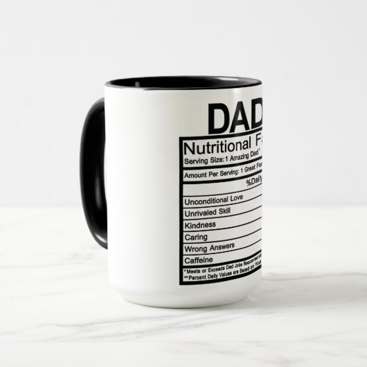 Pap Nutritional Facts Mok (Voorkant links)