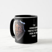 Pap Onwrikbare Beschermer & Hero Fathers Day Black Mok (Voorkant links)
