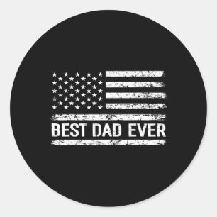 Pap Ooit Met Ons Amerikaanse Vlag Gift Mannen Vade Ronde Sticker