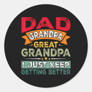 Pap opa Grote opa ik blijf maar Bett halen. Ronde Sticker