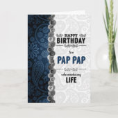 PAP PAP Birthday Blue Paisley Kaart (Voorkant)