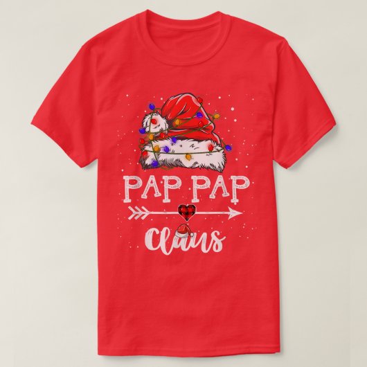 Pap Pap Claus Christmas Light Pajama Family Matchi T-shirt (Design voorkant)