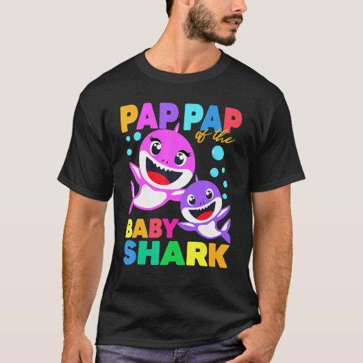 Pap Pap Pap van de Baby-vogelhaaienpap Pap Shark C T-shirt (Voorkant)