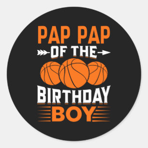 Pap pap van de jarige basketball t-shirt ronde sticker