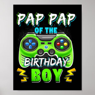 Pap Pap Van De Jarige Jongen Matching Video Gamer Poster