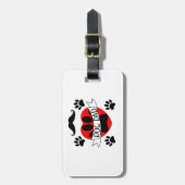 Pap Paw en rode harttekening Bagagelabel (Voorkant verticaal)