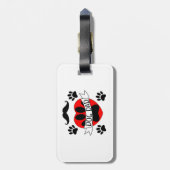 Pap Paw en rode harttekening Bagagelabel (Achterkant verticaal)