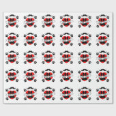 Pap Paw en rode harttekening Cadeaupapier (Vlak)