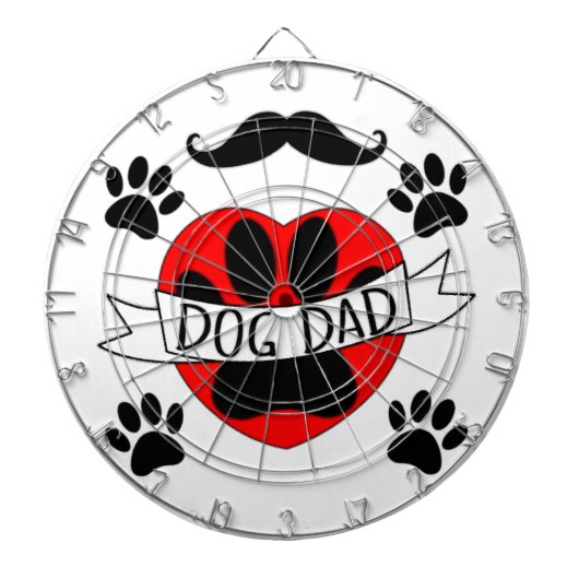 Pap Paw en rode harttekening Dartbord (Voorkant)