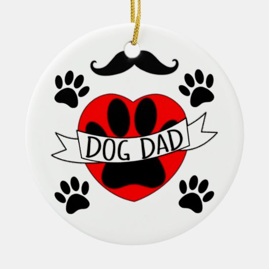 Pap Paw en rode harttekening Keramisch Ornament (Voorkant)