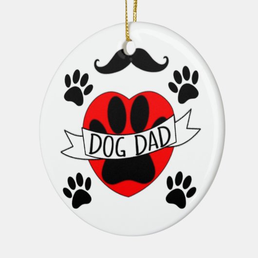 Pap Paw en rode harttekening Keramisch Ornament (Links)