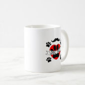 Pap Paw en rode harttekening Koffiemok (Voorkant rechts)