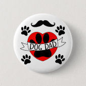 Pap Paw en rode harttekening Ronde Button 5,7 Cm (Voorkant)