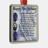 Pap Poem 70th Birthday Metalen Ornament (Rechts)