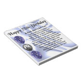 Pap Poem 70th Birthday Notitieblok (Schuin)