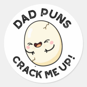 Pap Puns bekraik me op Funny Egg Pun Ronde Sticker