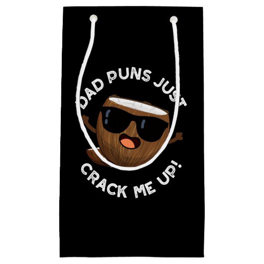 Pap Puns bekrak me op Funny Coconut Pun Dark BG Klein Cadeauzakje (Voorkant)