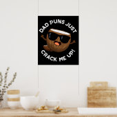 Pap Puns bekrak me op Funny Coconut Pun Dark BG Poster (Keuken)
