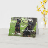Pap Rottweiler-Vaderdag Kaart (Gele Bloem)