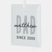 Pap Sinds 20XX Modern Eenvoudig Preppy Glas Ornament (Voorkant links)