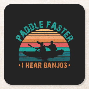 Pap sneller ik hoor banjos vierkante kartonnen onderzetter